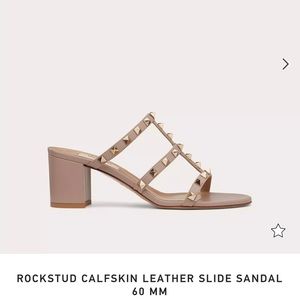 Valentino Rock-stud Calfskin Leather Slide Sandal 60 MM